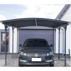 HOME DELUXE - Dizaino stoginė - Falo antracitas - Matmenys: 505 x 300 x 226/240 cm - Komplekte yra tvirtinimo medžiaga I Automobilio stoginė garažo pastogė