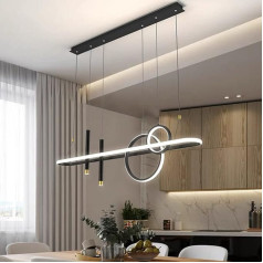 DDYY Ēdamgalds LED kulonu gaisma ēdamistaba Dimmable LED kulonu gaisma melns zelta moderns kulonu lampa ar tālvadības pulti kulonu lampa birojam guļamistaba virtuves sala mājas LED lampa 100 cm / 60 W