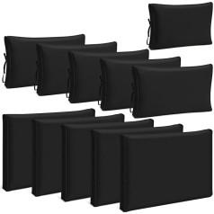 11 Pieces Outdoor Cushion Covers Patio Cushions Replacement Cushion Covers Splashproof Zipper for Outdoor Indoor Furniture Patio Sofa Couch 3 Sizes Replacement Covers Only (Black)