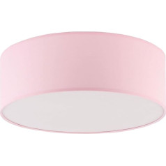 Licht-Erlebnisse Children's Lamp, Pink, Diameter 38 cm, Round, Flat, 4 x E27 Low Glare Fabric Shade, Children's Room Light, Ceiling Light