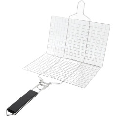 Fischgrillrost aus Edelstahl 304, Zusammenklappbares Design mit Quadratischem Clip für Gegrillten Fisch, Multifunktionale Verwendung für Grillen, Gemüse, Meeresfrüchte