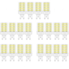 Ruihua Pack of 20 G9 10 W LED Capsule Light Bulbs 6000 K Cool White G9 Corn Bulbs (Equivalent to 90 W Halogen Bulb) 900 LM Non-Dimmable G9 Energy Saving Light Bulbs AC220-240 V