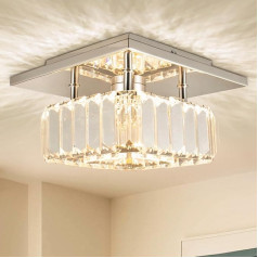 Crystal Ceiling Light Chandelier Pendant Light Luxury Crystal Lamp Hallway Ceiling Lamp Hallway Bedroom Lamp Living Room with Bright Lights for Bedroom Hallway Proch (Square Warm)