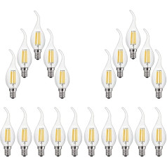 ZYUJIA E14 4W Dimmbare LED Lampen(Entspricht 40W) 20 Packungen C35 LED Kerzenbirne 400LM 2700K Warmweiß Vintage Glühbirne Energiesparende Kandelaberlampe,AC 220-240V