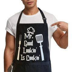AEKTBY Funny Aprons for Men with 3 Large Pockets | BBQ, Grilling and Cooking | Cooking Apron | Gift for Men & Dad