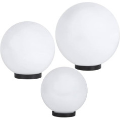 H4L Globe Light 3 lampu komplekts ar diametru 20 / 25 / 30 cm Balta E27 lodveida lampa Dārza gaisma Āra apgaismojums Dekoratīvie lukturi