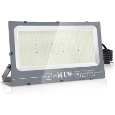 Royana 500 W LED āra prožektors, īpaši spilgts āra prožektors, 50 000 LM LED celtniecības prožektors, IP66 ūdensnecaurlaidīgs LED prožektors, āra apgaismojums, 3000 K silti balts LED lukturis garāžai,