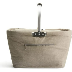 SAGAFORM City Cool Basket, Beige, Picnic Basket Made of Cooling Linen, Cool Bag, 46 x 21 x 28 cm