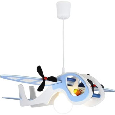 Elobra Deckenlampe Flugzeug Kinderzimmer Pendellampe Kinderlampe mit E27 Fassung Jungen, Blau