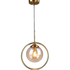 Hobaca® E27 Circle Copper Gold Amber Glass Nordic Modern Pendant Lamp Virtuves gaisma Ēdamistabas iekārta Piekaramā lampa Dzīvojamā istaba