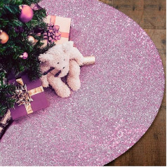 yuboo Rozā Ziemassvētku eglītes svārki 30 collu apaļas Sequins Ziemassvētku eglītes svārki Holiday Party Ornaments Home Decor