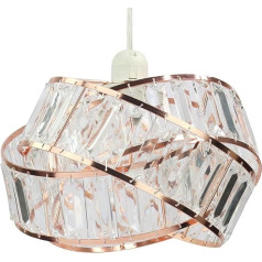 Half & Half Gloss griestu abažūrs Moderns pulēta hroma akrila caurspīdīgs pērlītes Interwoven Ring Lampshade Aksesuāri Plastmasas/metāla rāmis Cromi (Rose Gold)