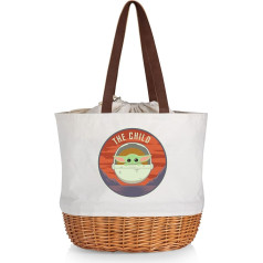 PICNIC TIME 203-00-187-234-14 Mandalorian The Child-Coronado Willow Basket Tote, Beige Canvas