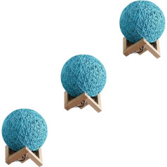 OSALADI 3St tischlampe led ligts schlafzimmer beleuchtung tisch lampen bluetii LED-Nachtlicht Lampenfuß aus Holz Mond Nachtlicht Nacht Lichter ländlich Mondlampe Holzfaden 3d Bambus