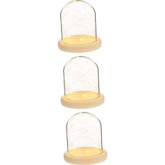 Uonlytech Fire Tree Silver Flower Night Light Rose LED gaismas ar stikla kupolu Fairy Elegant Cafe Naktslampas Ziedu vāzes Dekoratīvā galda lampa ar stikla kupolu Iekštelpu kupola gaisma Pack of 3