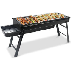 Ergocar Portable Charcoal Grills, Folding Picnic Grill Stainless Steel with Drawer Ash Collector, Easy to Clean, Barbecue Grill for Picnic, Garden, Patio, Camping, Travel