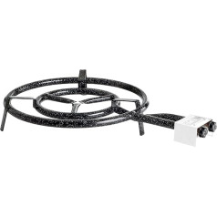 Paella World International Paella Gas Ring Burner, 2 Ring, Black, Diameter 50 cm