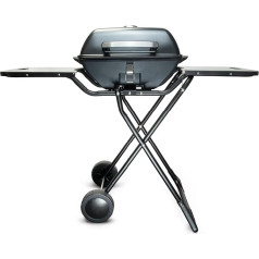 Korona 46222 Standgrill mit Rollen | 2400 Watt | Geteilte XXL Grillfläche, geriffelt und glatt | mit Deckel und Temperaturanzeige