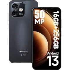 Ulefone Note 16 Pro (16GB + 256GB) viedtālrunis, 50MP kamera astoņkodolu Android 13 mobilais tālrunis bez līguma 6,52 collu HD+ displejs 4400 mAh akumulators 4G Dual SIM mobilie tālruņi pirkstu nospiedumu sejas ID GPS