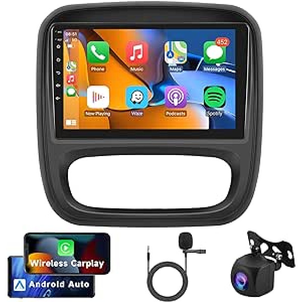 Android 11 automašīnas radio priekš Opel Vivaro Renault Trafic Fiat Talento Nissan NV300/VW300 ar bezvadu Apple Carplay Android Car Navigation GPS WiFi 9 collu automašīnas radio ar Bluetooth FM/RDS/DAB+/SWC