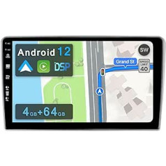 YUNTX [4 GB+64 GB] Android 12 automašīnu radio, kas paredzēts Toyota Avensis (2002-2008) -2 Din [iebūvēts bezvadu CarPlay/Android Car/DSP/GPS] kamera+MIC-DAB/IPS/Stūres vadība/360 kamera a /mirror Link/WiFi/USB/4G