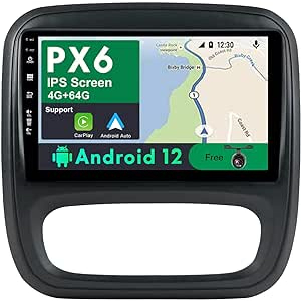 JOYX PX6 Android 11 IPS auto radio piemērots Renault Trafic 3 (2014-2021) / Opel Vivaro B (2014-2018) - 4G + 64G - bez kameras - 2 DIN 9 collas - DAB SWC 4G WiFi CarPlay Android Car HDMI 4K video AHD