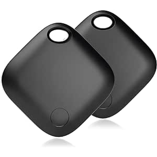 WALLTRUST Pack of 2 Key Finder Tracker Saderīgs ar Apple Kur atrodas? Lietojumprogramma (iOS) iPhone un iPad — Bluetooth atslēgu meklētāja atslēgu piekariņa sīkrīks melnā krāsā priekš Bags Animals Keys