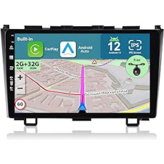 JOYX Android 12 automašīnas radio, piemērots Honda CRV (2007-2011) - [2G+32G] - Iebūvēts Carplay/Android Car - Bezmaksas atpakaļgaitas kamera - 9 collu 2 DIN - Atbalsta stūres vadību 4G WiFi BT DAB Fast Boot