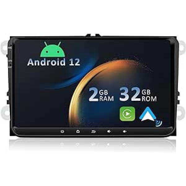 YUNTX Android 12 automašīnas radio saderīgs ar Avec VW Passat/Golf/Skoda/Seat - GPS 2 DIN - Camera arrière et Canbus Free - 9 collas - Soutien DAB+ / Commande au Volant / 4G / WiFi / Bluetooth / Mirrorlink