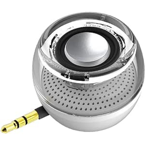 Leadsound Crystal pārnēsājams mini skaļrunis, 3 W 27 mm, bezvadu skaļrunis ar AUX 3,5 mm spraudni Clear Bass Micro USB porta audio doks viedtālrunim, blokam, datoram, balts