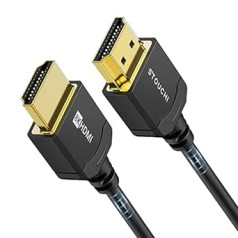 Stouchi īpaši plāns HDMI 2.1 8K kabelis, 2 m, īpaši plāns HDMI 2.1 kabelis, īpaši elastīgs 8K HDMI kabelis, atbalsta 10K / 8K120 / 4K120 / 144 Hz, eARC, HDR10 4:4:2, HDCP, Dol2 4:2:4 Savietojams ar PS5 / Xbox / LG