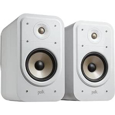 Polk Audio Signature Elite ES20 didelės raiškos lentyniniai garsiakalbiai, skirti namų kinui, stereofoniniai garsiakalbiai, HiFi garsiakalbiai, sertifikuoti didelės raiškos, suderinami su Dolby Atmos ir DTS:X (pora), balta