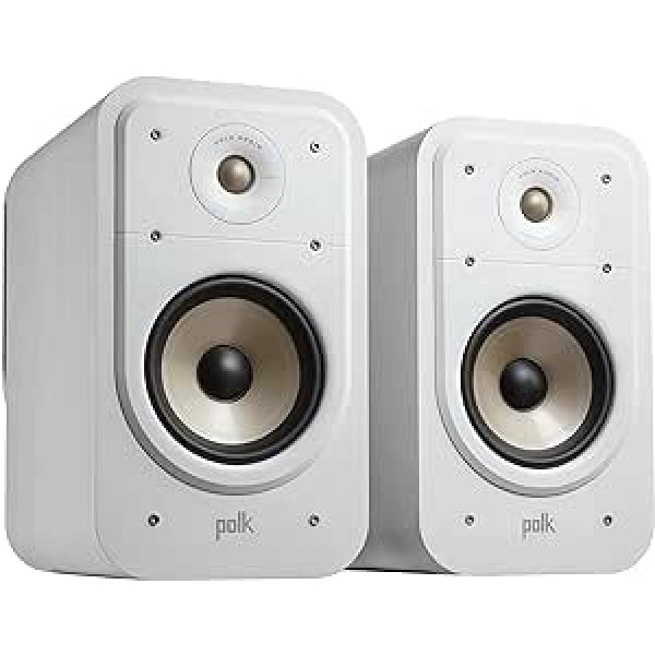 Polk Audio Signature Elite ES20 augstas izšķirtspējas plaukta skaļruņi mājas kinozālei, stereo skaļruņi, HiFi skaļruņi, augstas izšķirtspējas sertifikāti, saderīgi ar Dolby Atmos un DTS:X (pāris), balts