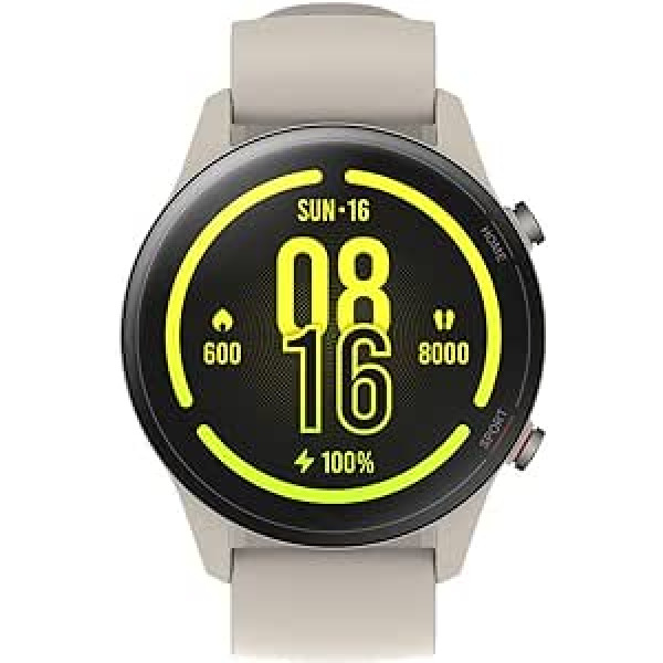 Xiaomi Mi Watch viedais pulkstenis, 1,39 collu AMOLED HD displejs, mēra un uzrauga skābekļa līmeni asinīs, sirdsdarbības ātrumu, stresa līmeni, miega ciklu, GPS, 17 sporta režīmus, 5 ATM, 16 dienu akumulatora darbības laiku