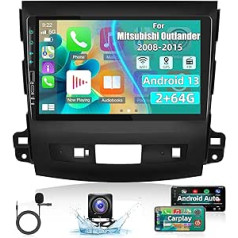 2+64G Android automašīnas radio, kas paredzēts Mitsubishi Outlander 2008-2015 — 9 collu skārienekrāna automašīnas radio ar Carplay un Android automašīnu — WiFi GPS spoguļa saite + atpakaļgaitas kamera un mikrofons