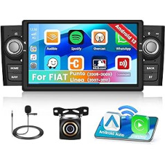 1G+32G Android 13 automašīnas radio priekš Fiat Punto (2005-2009) Linea (2007-2011) Radio bezvadu Apple CarPlay Android Car Bluetooth 7 collu ekrāns Automašīnas radionavigācija atpakaļskata kamera HiFi WiFi FM RDS SWC USB