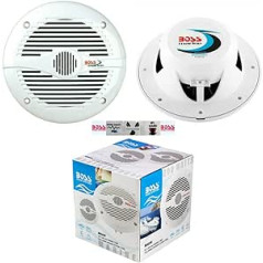 2 Marine Speakers Compatible with Boss Audio MR60W 2-Way 6.50 Inch 16.50 cm 165 mm 100 Watt RMS 200 Watt Max Waterproof Sea Pool Boat Per Pair + 5 Free Stickers