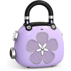 DOSS Mini Bluetooth Speaker, Small Music Box Bluetooth with Built-in Microphone, Ultraportable Design, Cute Bluetooth Box for iPhone Tablet and Girls, Gift, Purple