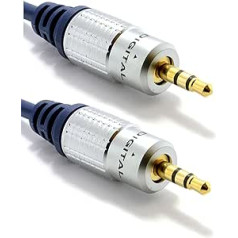 Rhinocables Premium Aux Lead OFC Grynas 3,5 mm lizdas Stereo AUX garso kabelis 5m mėlynas