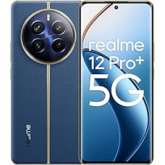 realme 12 Pro+ 5G viedtālrunis 8 + 256 GB, Sony IMX890 OIS kamera, 3x optiskā tālummaiņa, Snapdragon 7s Gen 2 mikroshēmojums, 6,7 collu 120 Hz izliekts redzamības displejs, 67 W SUPERVOOC uzlāde, 5000 mAh liela akumulators