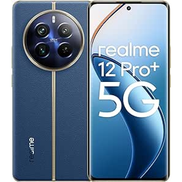 realme 12 Pro+ 5G viedtālrunis 8 + 256 GB, Sony IMX890 OIS kamera, 3x optiskā tālummaiņa, Snapdragon 7s Gen 2 mikroshēmojums, 6,7 collu 120 Hz izliekts redzamības displejs, 67 W SUPERVOOC uzlāde, 5000 mAh liela akumulators