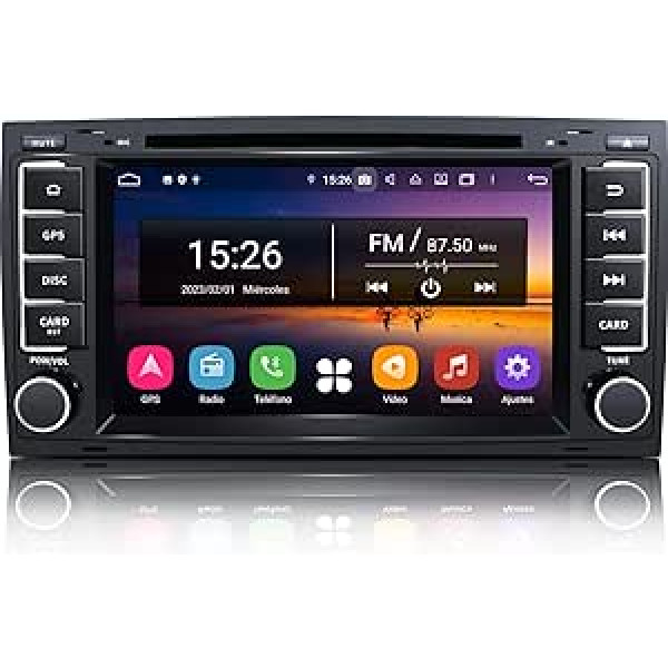 Automašīnas radio VW Touareg 2004-2011, [Android 12 4GB + 64GB] CAWELL Wireless Carplay 7 collu HD automašīnas radio ar WiFi/GPS/RDS/DVD/FM/RCA [2 DIN]