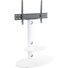 King TV Stand for 32 - 60 Inch LCD/LED/Plasma TV Stand with Bracket Including Cable Guide (Oval, White/White)