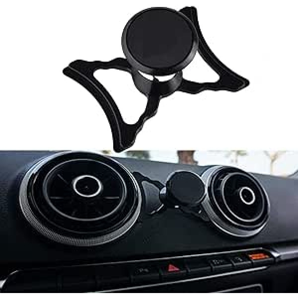 MICMXMO Magnetic Car Holder for Audi A3 / S3 8V, Car Mobile Phone Holder Air Vent 360 Degree Rotatable Phone Holder Compatible with Smartphone, GPS & Tablet Black