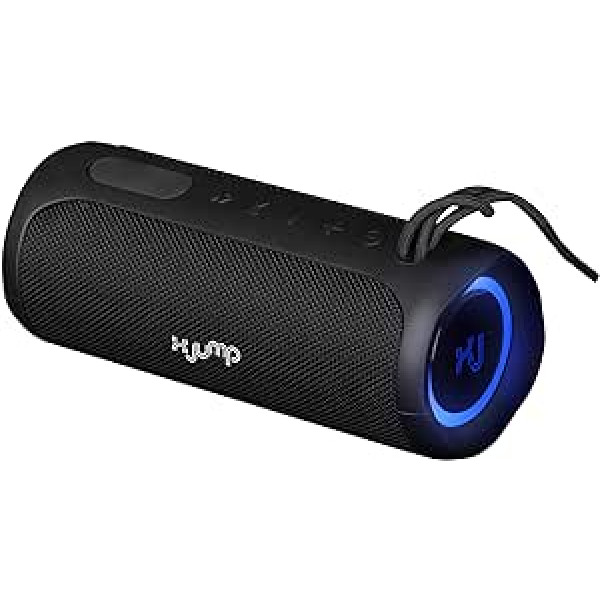 X JUMP XJ 100 portatīvais Bluetooth skaļrunis, pastiprināta 40 W liela jauda ar TWS funkciju, papildu ieeja, iebūvēts mikrofons, Bluetooth skaļrunis, ūdensizturīgs IP67 (melns)