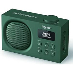 Inscabin P2 pārnēsājams DAB/DAB + FM digitālais radio/pārnēsājams bezvadu skaļrunis ar Bluetooth/stereo skaņu/skaistu dizainu (zaļš)