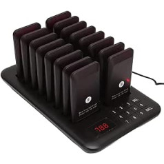 Bewinner Pager System Restaurant Pager, Pager System Customer Call System 20H 16 Pager 998 Channels Gastro Pager with Charging Calling Keyboard for Restaurant Bar Veterinary Clinic Cafeteria Fast Food