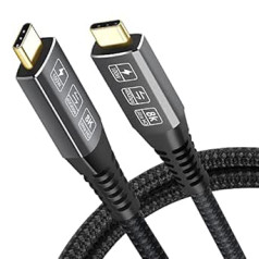 Angusplay USB4 suderinamas su Thunderbolt 4 kabeliu, USB-C į USB-C laidas palaiko 8K @ 60Hz vaizdo įrašą / 40Gbps duomenų perdavimą / 100W įkrovimą