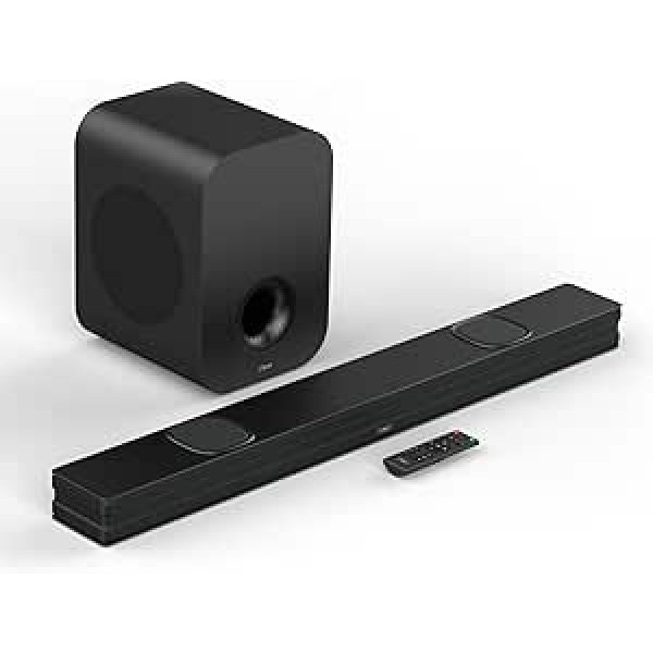 Soundbar ar bezvadu zemfrekvences skaļruni 150 W, i-box Resonate Soundbar televizoriem ar 3D telpisko skaņu, Bluetooth 5.0, HDMI (ARC) un optisko ieeju