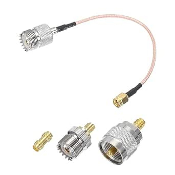 piegādes karte RG316 Koaxialkabel, SMA-Stecker auf UHF-Buchse mit Adapter, verlustarmes RF-Koaxialkabel, 1,5 m, Orange, 1 Stück